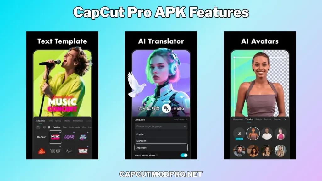 Capcut pro apk for iOS Features